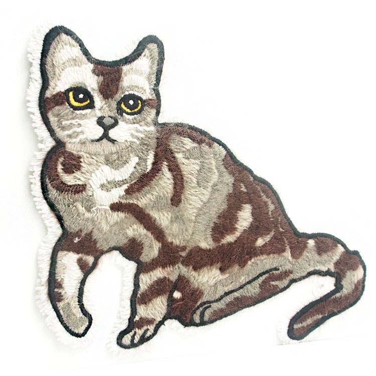 东莞源头厂家批发海马毛毛巾绣布贴个性猫咪立体绣服装丝瓜视频看污片定做